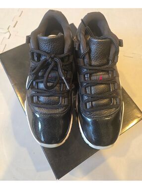 Nike Air Jordan 11 Retro Low 72-10 Black/Gym Red-White-Sail Sneakers Size 7.5M